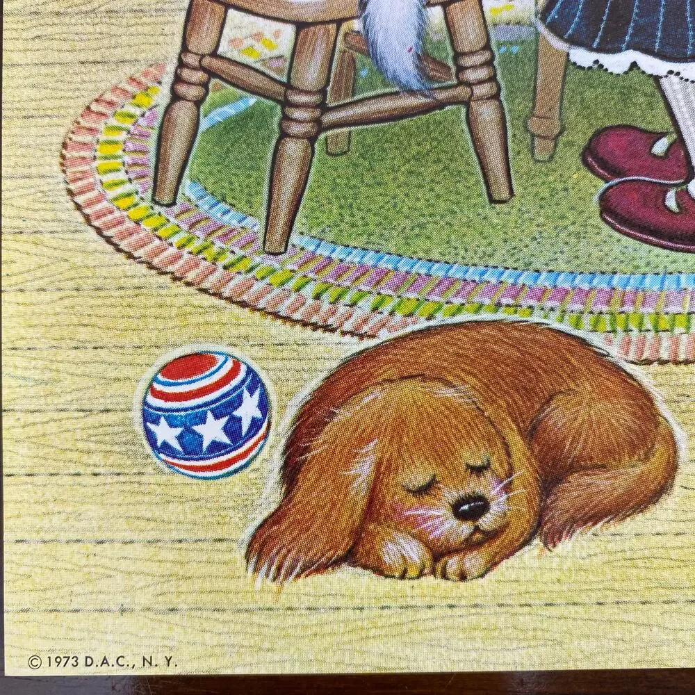 Two Vintage Lithograph Prints Teri-Tots Collection K. Chin 1973 Whimsical 12”x9”